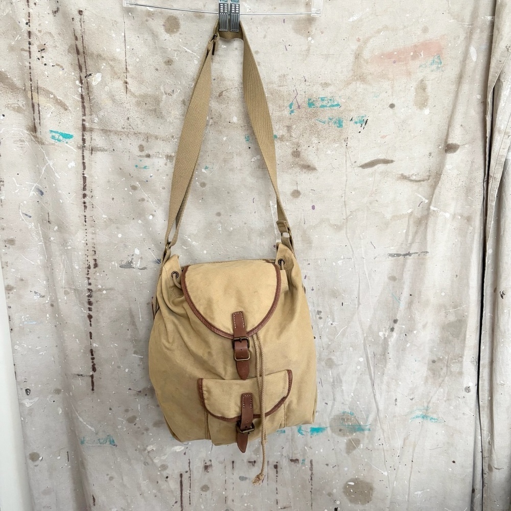 Ralph Lauren Denim & Supply Rucksack Brown Canvas Military Bag Shoulder Utility